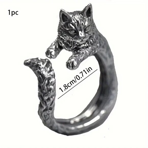 Vintage ring with a cat - Picture 6 of 7